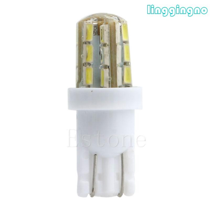 RR Xenon สีขาว 24-SMD T10 168 194 3014 หลอดไฟ LED สําหรับไฟป้ายทะเบียนรถยนต์ใหม่