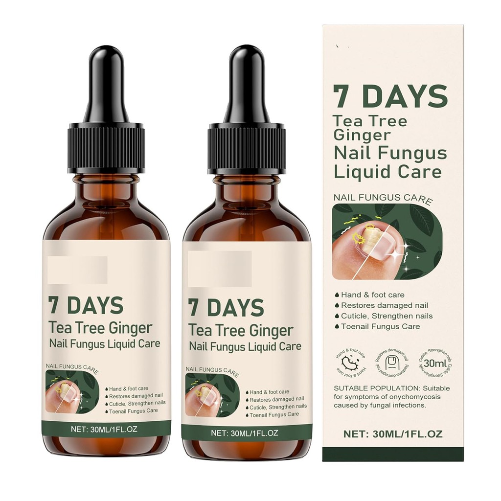 2 ขวด 7 Dayz Tea Tree Ginger Treatment Serum สําหรับเล็บเท้า, ให้ความชุ่มชื้นหนังกําพร้าและเสริมสร้า