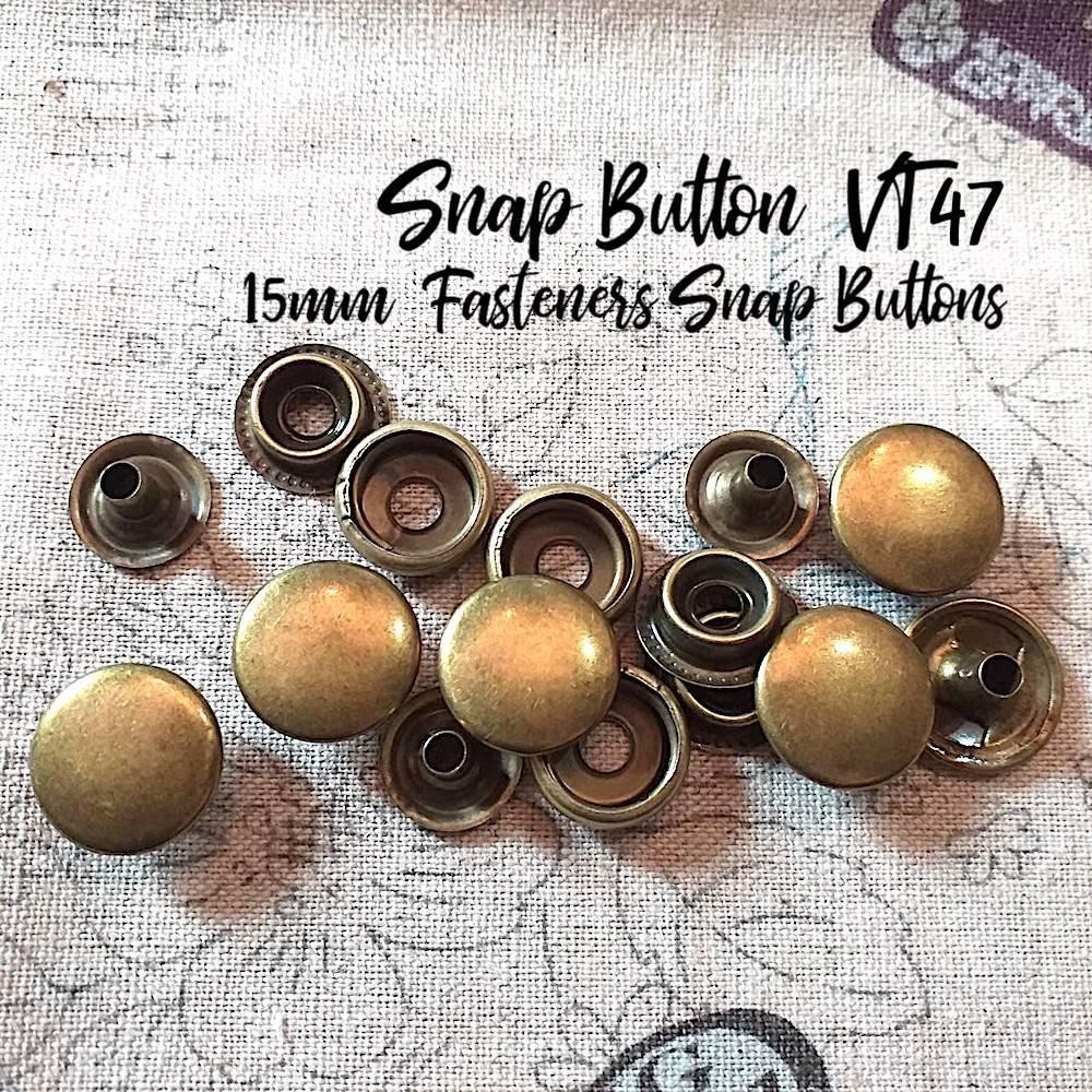 กระดุม กระดุมสแนป กระดุมแป๊ก VT สีเหลืองดำ หมุด หน้า 15 มิล สินค้าพร้อมส่งจากไทย