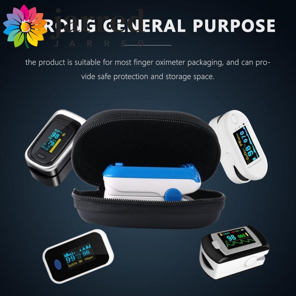 JARRED Pulse Oximeter Storage Bag, Hard EVA Carrying Case Fingertip Pulse Oximeter Bag, Portable Str