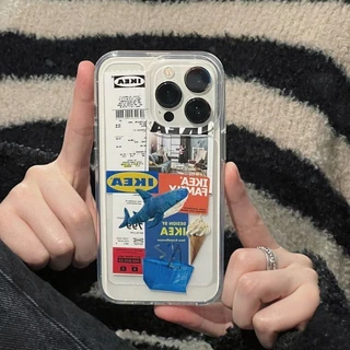 แนวโน้มการ์ตูนฉลามเย็นแท็กคู่สีใสอ่อน เคส iPhone XR 15 11 16 13 14 12 Pro Max X XS Max 7Plus 15 8 16 6 14 Plus SE