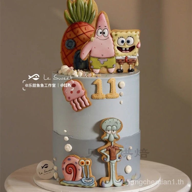 ผลิตโดย Le Sweet Fish SpongeBob SquarePants Icing Biscuit Mold การ์ตูน Pineapple House Octopus Snail