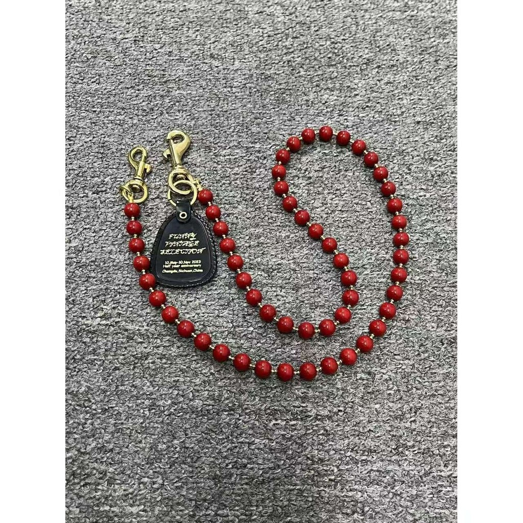 Red Pants Chain Hand Beaded Pants Chain E250906เคเค