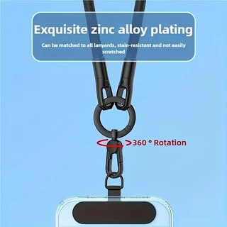 สแตนเลสโทรศัพท์เชือกเส้นเล็กคลิปแพทช์360° เคสโทรศัพท์ป้องกันการสูญหายแบบหมุนได้เชือกแขวนสแน็ปที่ถอดออกได้บางเฉียบ