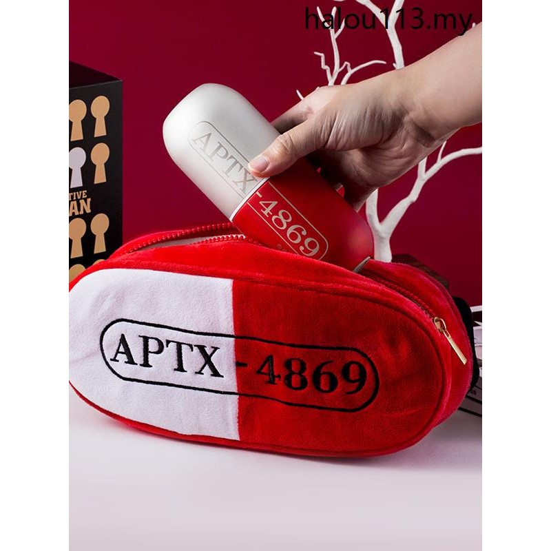 ถ้วยน้ํานักสืบโคนัน Edogawa Conan Kidd Thermos Cup Pill APTX4869 ถ้วยสแตนเลส