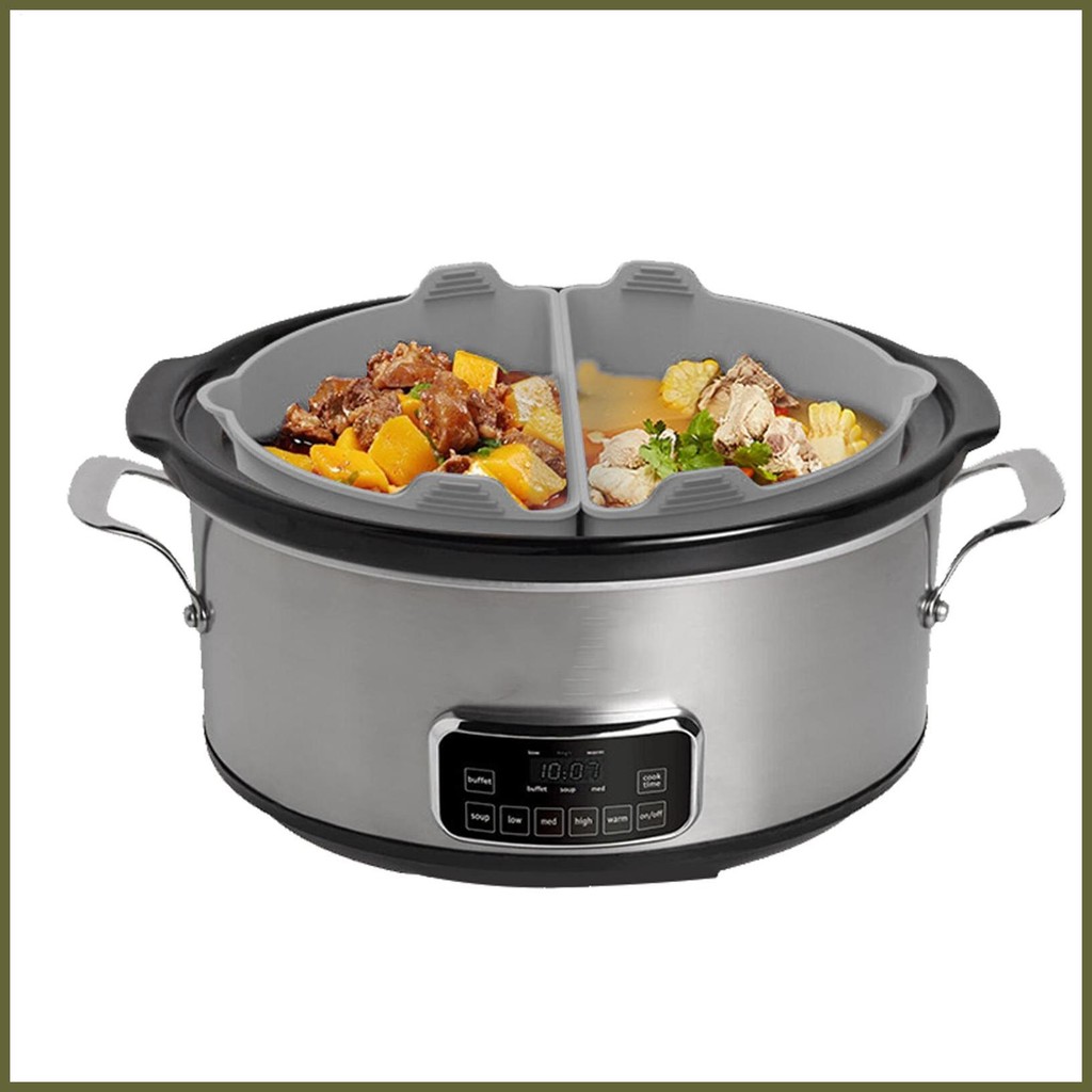 หม้อหุงช้า Liners Fit 6-8 QT เครื่องครัวรูปไข่ซิลิโคนนํามาใช้ใหม่ช้า Cook Pot Divider สําหรับฉลองจัด