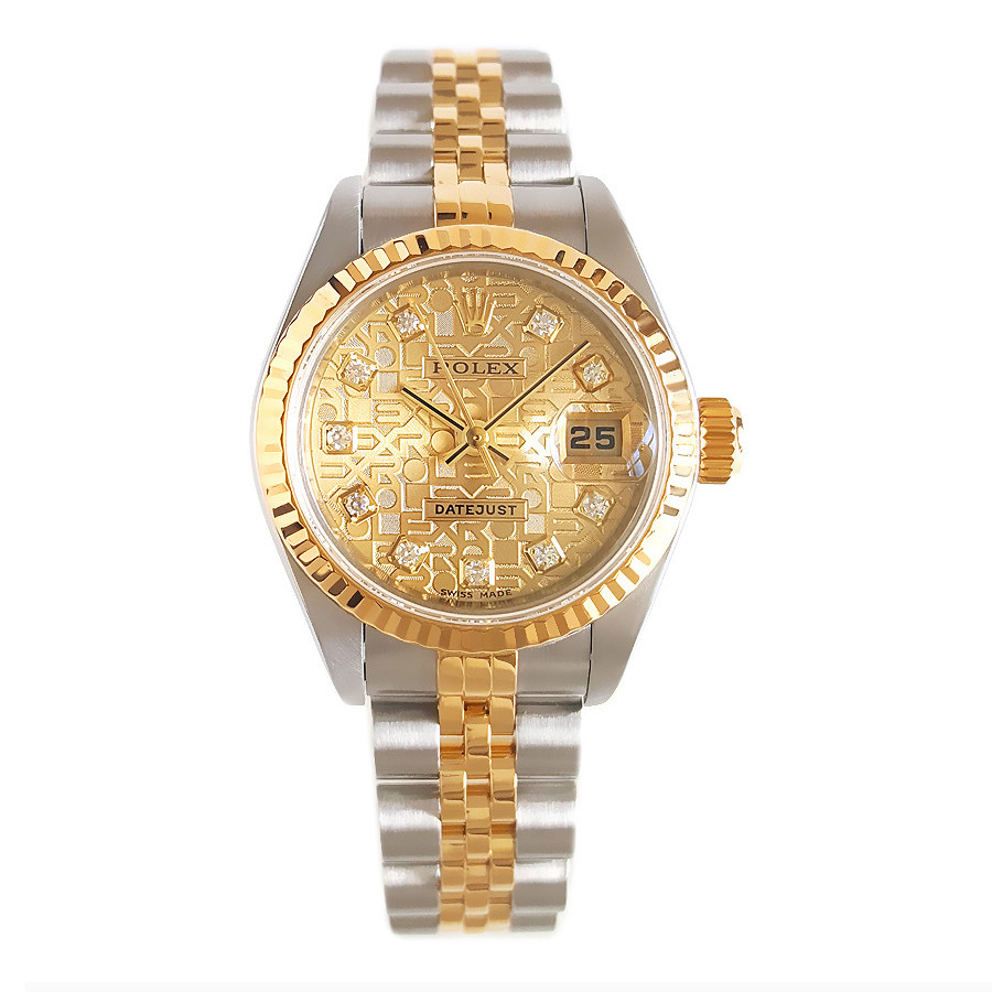 [9.8 ใหม่] Rolex นาฬิกาผู้หญิง Rolex Diary Type 79173 Gold Original Diamond-studded Automatic Mechan