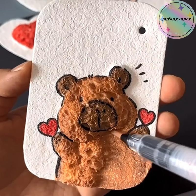 Pufangsuper Magic Puffy Paint, 3D Drawing Magic Canvas Sponge, Puffy Popcorn Drawing Texture Paintin