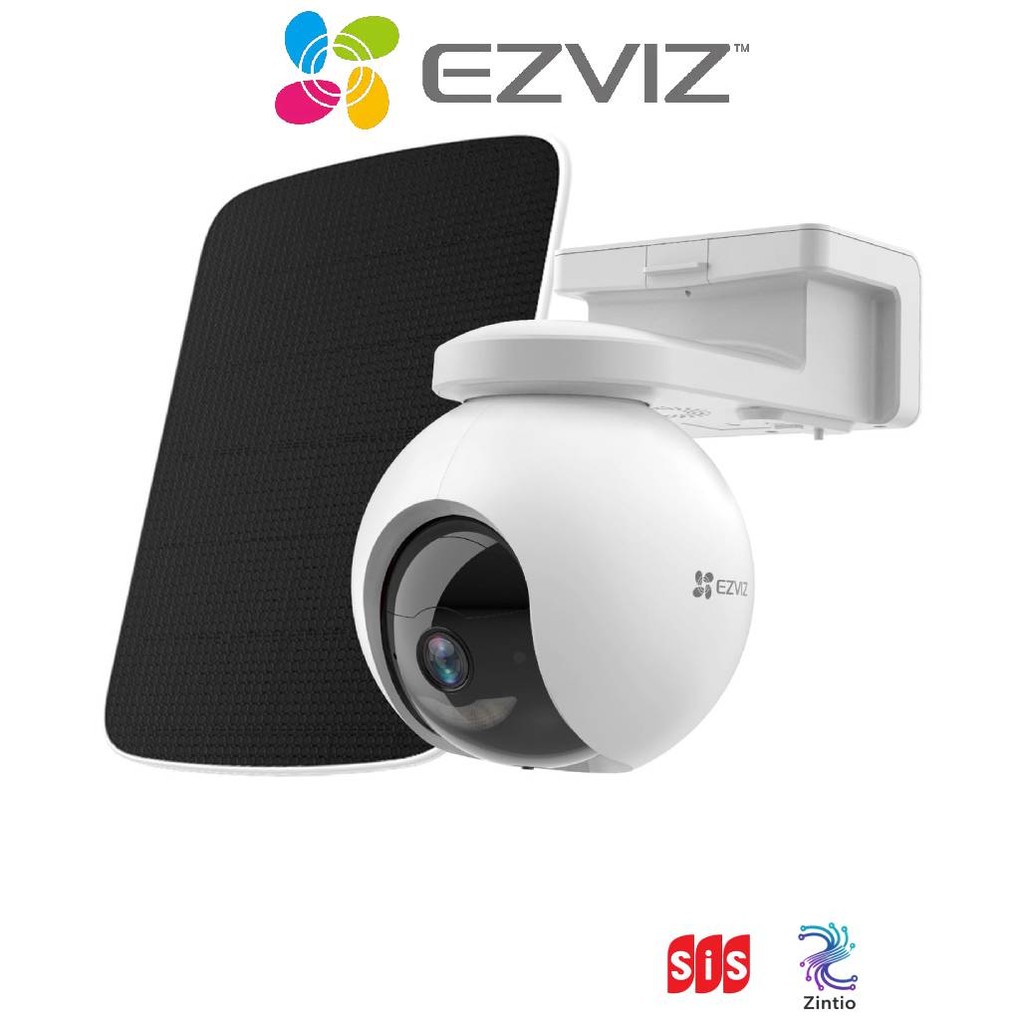 EZVIZ CB8 & Solar Panel F กล้องวงจรปิดไร้สายอัจฉริยะ หมุนได้ 360° ไม่มีมุมอับ แบตเตอรี่อึดทรงพลัง 10