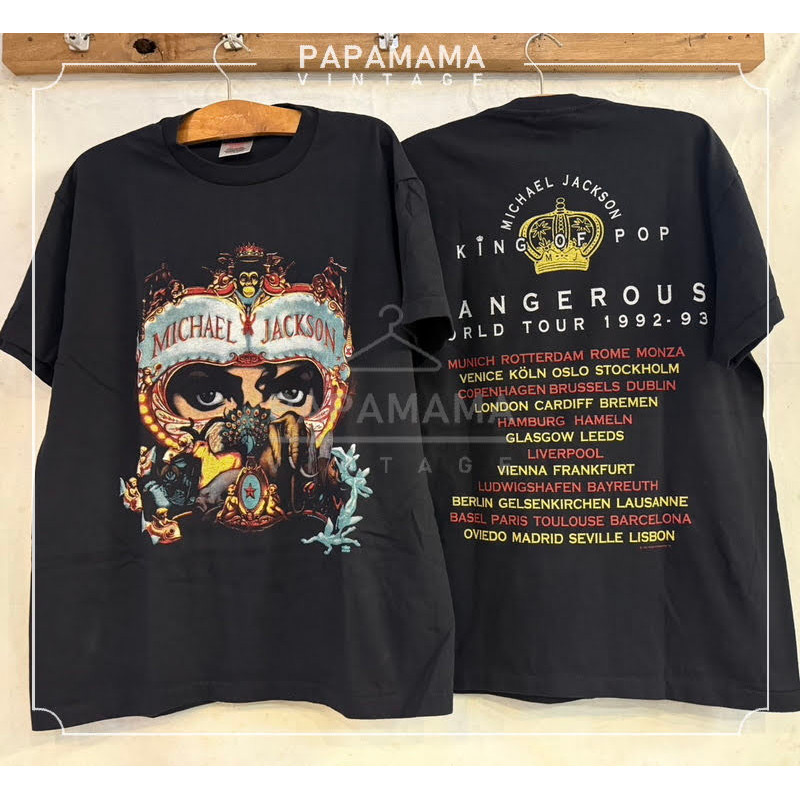 MICHAEL JACKSON DANGEROUS WORLD TOUR 1992-93 Cotton SOFT เสื้อวินเทจ เสื้อทัวร์ papamama vintage shirt