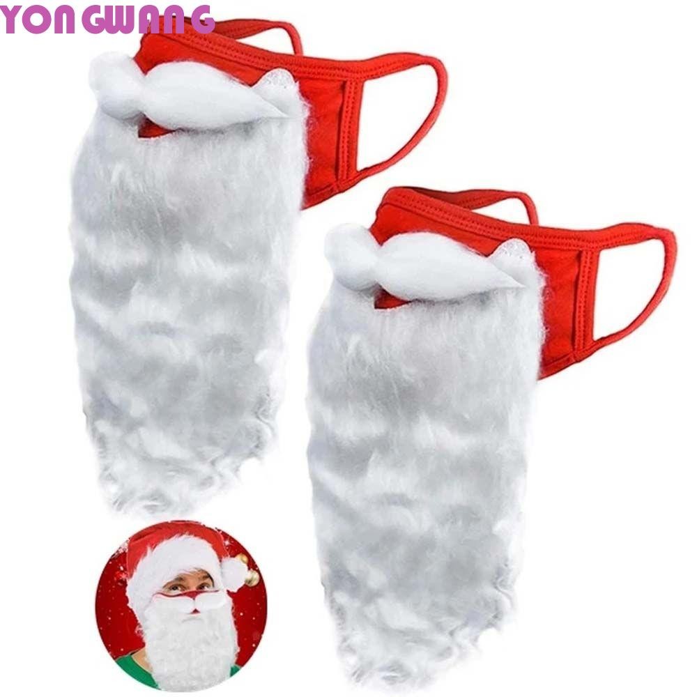 YONGWANG66HR Beard Face Cover Safety Creative 3D Santa Claus Props ผู้ใหญ่ Unisex คอสเพลย์อุปกรณ์เสร