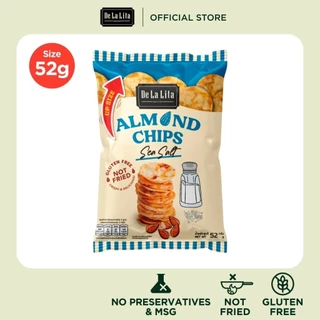 [1 ซองใหญ่] ALMOND CHIPS 52 กรัม ขนมอบกรอบอร่อย แคลต่ำ ไม่ทอด เจ วีแกน De La Lita เดอลาลิต้า อัลมอนด์ชิปส์ ขนมคลีน