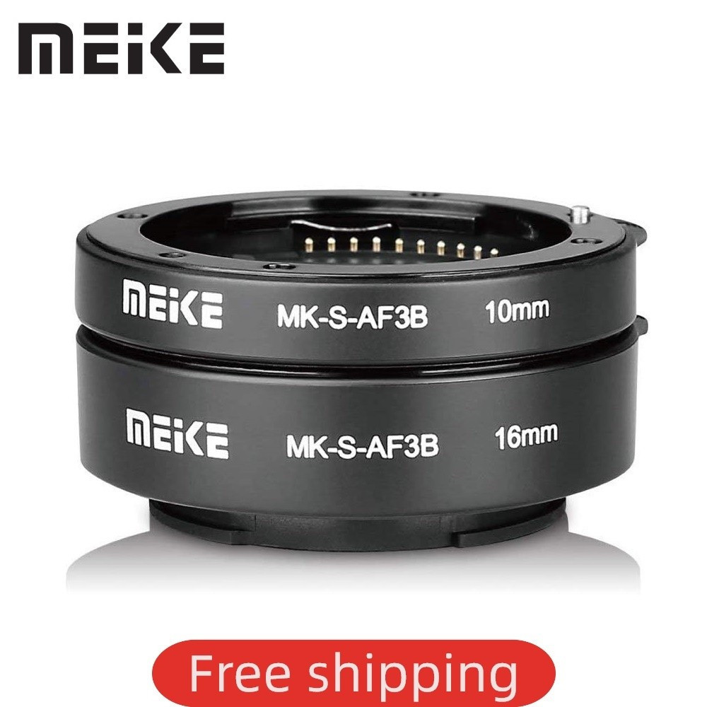 Meike MKSAF3B Auto Focus Macro Extension Tube แหวนสําหรับ E Mount A7 A7II NEX3 NEX5 NEX6 A6600 A5000