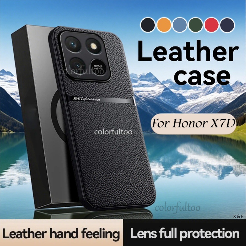 Honor X7D ปลอกกันกระแทกสําหรับ Honor X7D X7 DM 7D HonorX7D 4G 5G หนังผู้ถือรถแม่เหล็กเคสโทรศัพท์ Anti-fall กันชนกล้องเลนส์ป้องกันปกหลัง