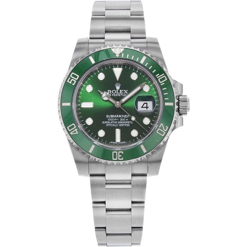 Rolex Submariner "Hulk" หน้าปัดสีเขียวผู้ชายและ #39; s นาฬิกาหรู M116610Lv-0002