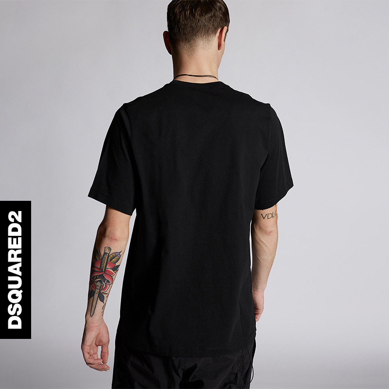 DSQUARED2/D2 Power Spring Summer Mens T-Shirt Pure Cotton Letter Printing Mens Short Sleeve