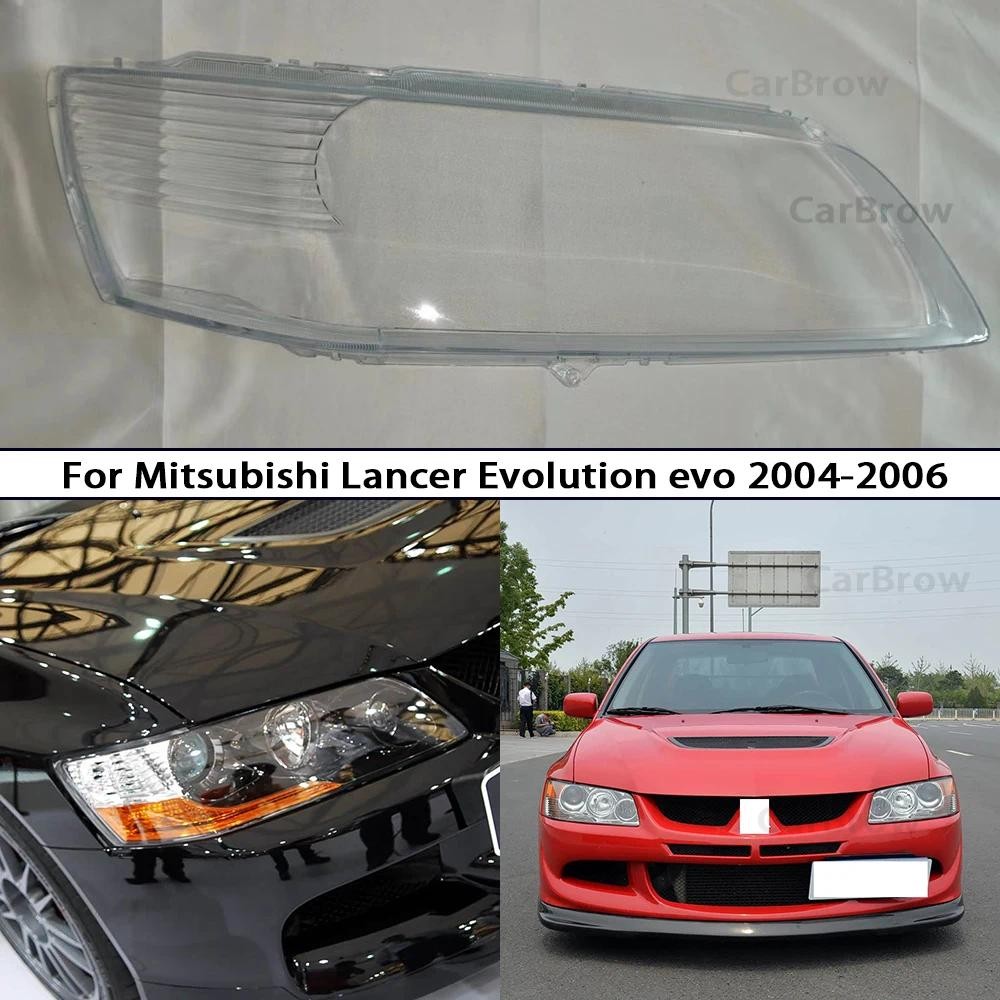 คู่สําหรับ Mitsubishi Lancer Evolution 9th Generation evo 2004-2006 2 ชิ้นไฟหน้าด้านหน้าฝาครอบโคมไฟ 