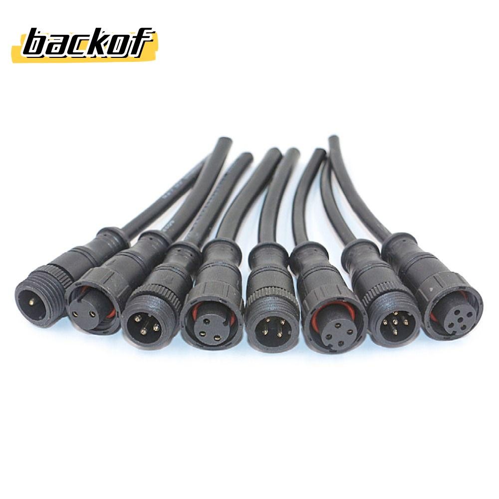 BACKOF 2 ชุด 2Pin3Pin4Pin สายอุปกรณ์สายไฟ 2Pin 3Pin 4Pin 4 รูปแบบสีดําสายเชื่อมต่อกันน้ํา