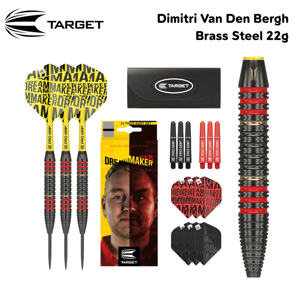 ลูกดอกปาเป้า TARGET Dimitri Van Den Bergh Brass Steel Darts 22g