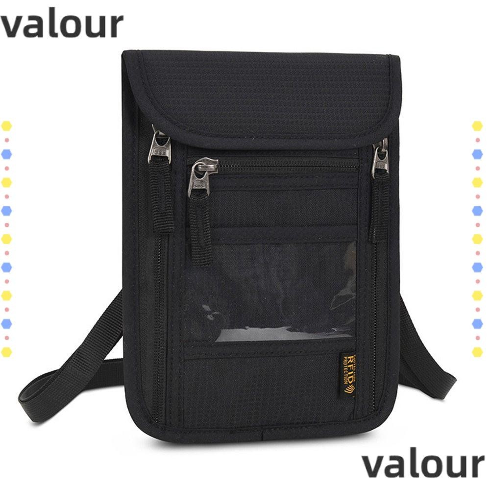 VALOUR กระเป๋าสตางค์คอความปลอดภัยสําหรับผู้ชายผู้หญิง Slim RFID Blocking
