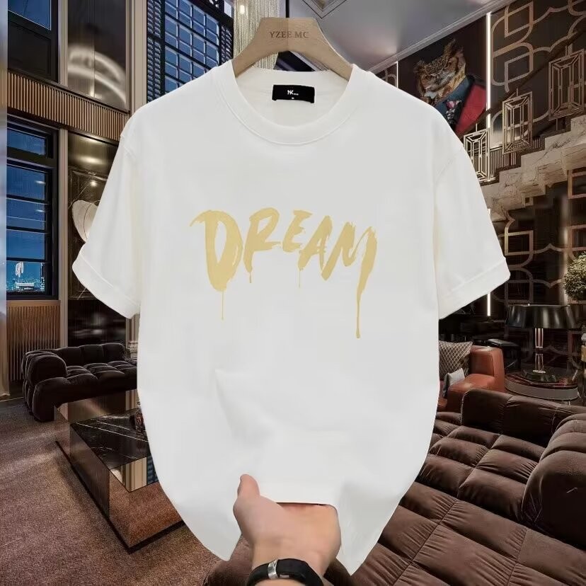 COD 2025A341 Heavyweight Pure Cotton 250g White Ink Print P22 White Black S-4XL new23 KLYH