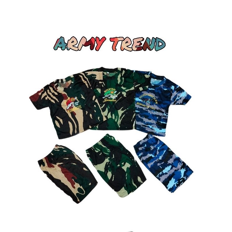 MALPINAS ARMY CHILDRENS SHORT-SLEEVED CAMO SUIT / CHILDRENS T-SHIRT SUIT / ARMY CAMO CHILDRENS T-SHI