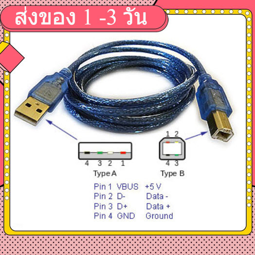 USB 2.0 (1.8เมตร) A~B AB Printer Cable, Arduino UNO R3 MEGA2560
