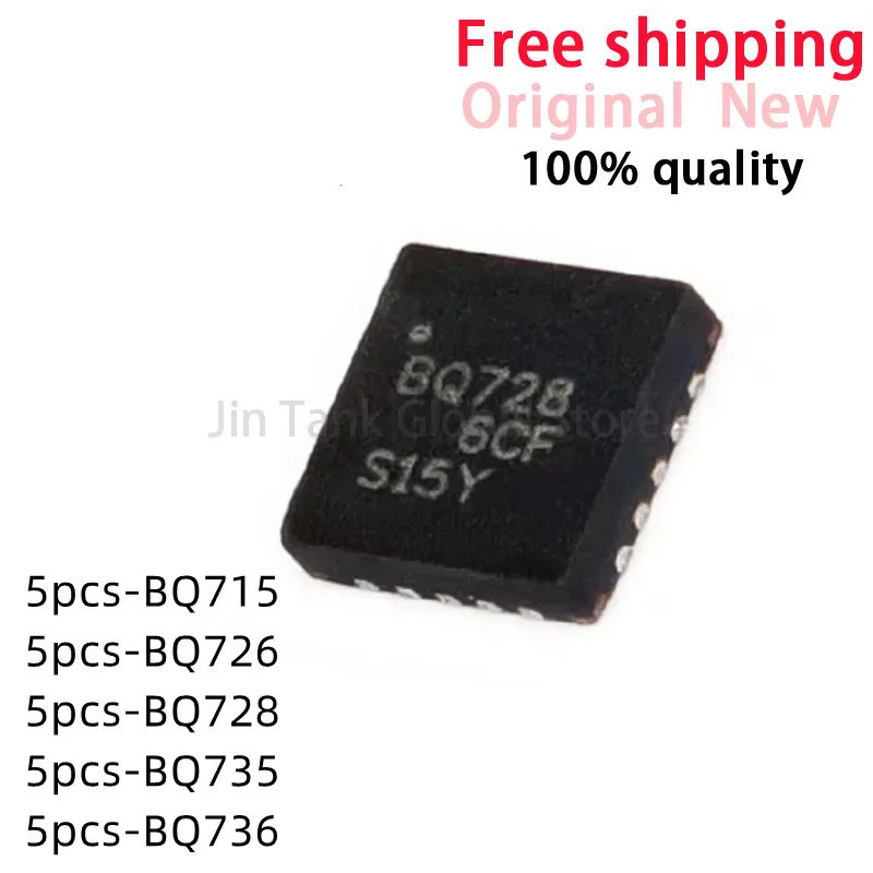 5PCS BQ715 BQ726 BQ728 BQ735 BQ736 BQ24715 BQ24726 BQ24728 BQ24735 BQ247736 QFN ชิป ic