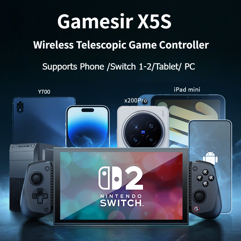 Gamesir X5s คอนโทรลเลอร์บลูทูธ 5.3 Hall Effect Sticks สําหรับ Android Ios PC สวิตช์แท็บเล็ต 1 2