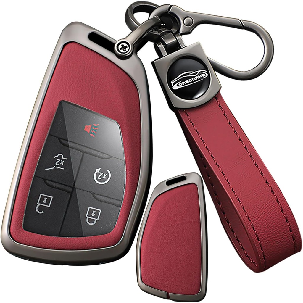 SANRILY โลหะและหนัง 3/4/5/6 ปุ่ม Key Fob ฝาครอบใช้งานร่วมกับ Buick Envision Avenir 2024 Fit สําหรับ 