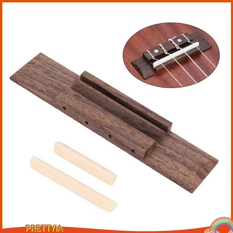 [สวย] Ukulele Rosewood Bridge Saddle Saddle Nut สําหรับอุปกรณ์เสริมทดแทนกีตาร์