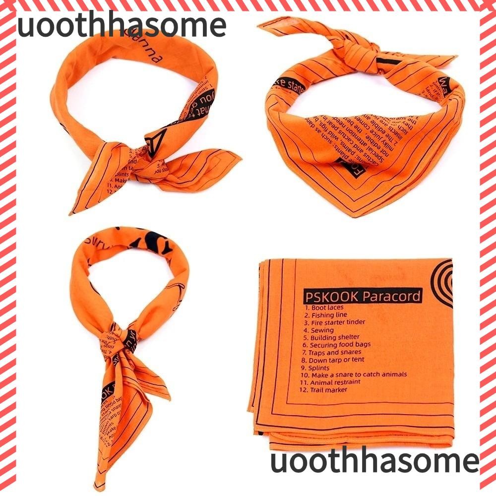 UOOTHASOME Camping Bandana, ผ้าพันคอผ้าฝ้ายระบายอากาศ, ป้องกันคอ High Vis สีส้ม EDC เครื่องมือ Backp