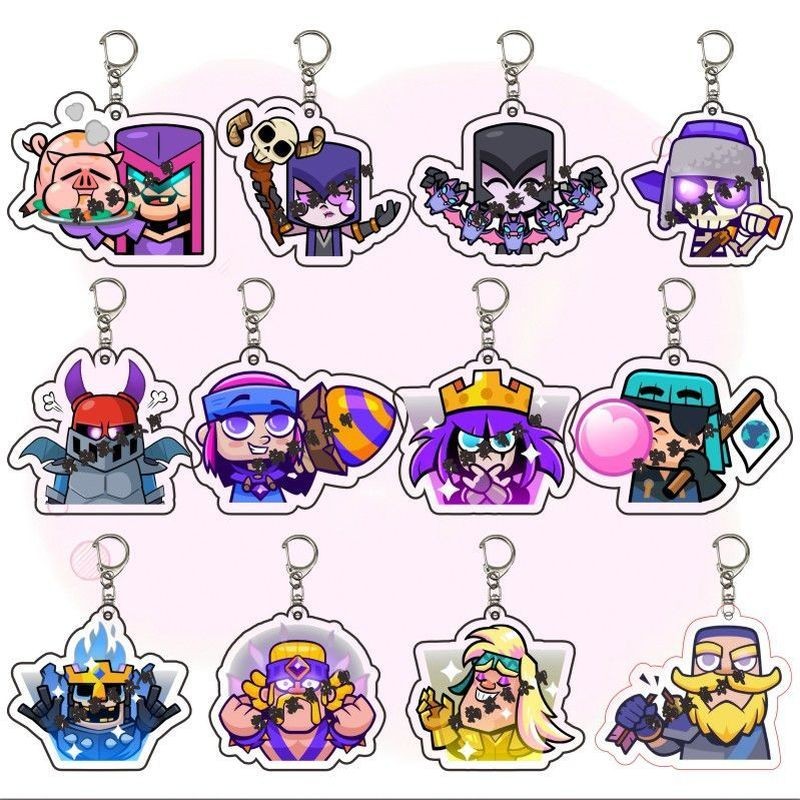 Clash Royale พวงกุญแจอะคริลิค 5 ซม.น่ารักเกมกระเป๋า Charm ของขวัญสะสม