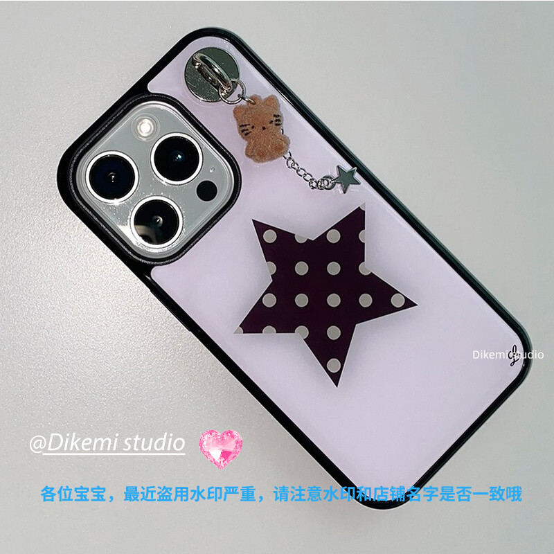 เกาหลีอินY2Kสไตล์สีชมพูStarสําหรับIphone 17/16promax/15Promax/13/12/14proเคสโทรศัพท์
