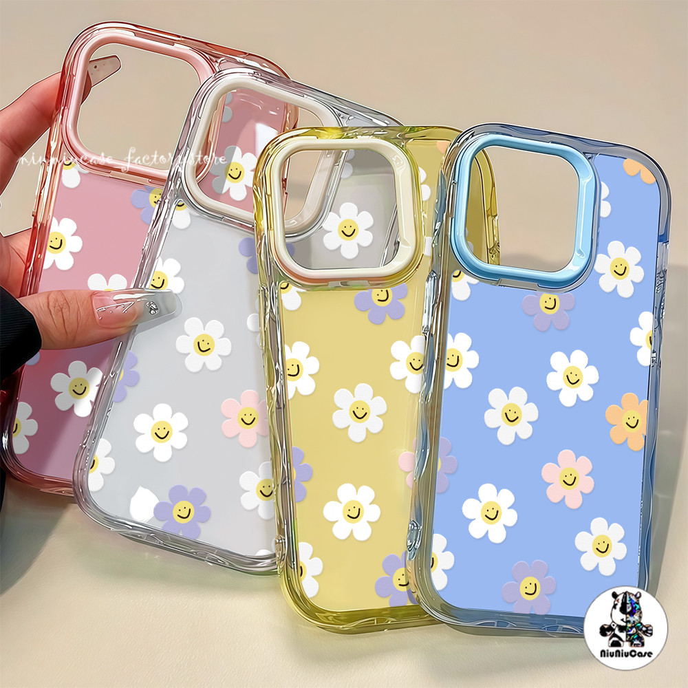 สําหรับ เคสไอโฟน13 16 ดอกไม้สวยงาม For iPhone 16 15 14 13 12 11 17 Pro Max 14 15 16 Plus เคสโทรศัพท์ Insสี Jelly Case