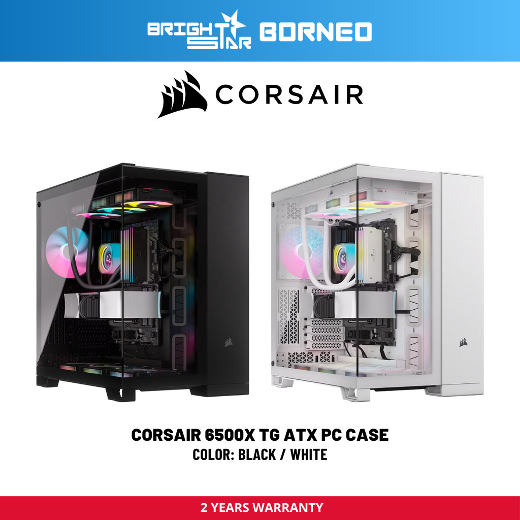 CORSAIR 6500X TG ATX Pc Case - สีดํา/ขาว