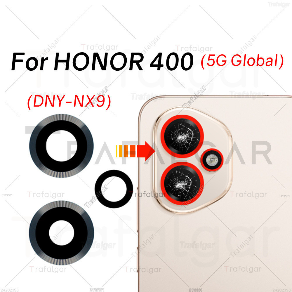 เลนส์กล้องด้านหลังสําหรับ Honor 400 5G Global DNY-NX9 ฝาครอบกล้องเปลี่ยนสติกเกอร์กาว