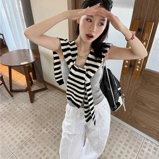 Bentoy พร้อมส่งในไทย （3737） ผ้าคลุมไหล่ไหมพรม สำหรับผู้หญิง เหมาะสำหรับฤดูใบไม้ร่วง อเนกประสงค์ผูกเอว ผ้าพันคอ ลายทาง