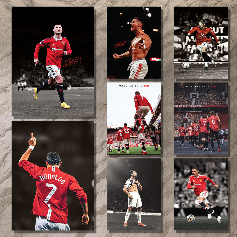 Cristiano Ronaldo Manchester United อาชีพพิมพ์ผ้าใบ-ไม่มีกรอบ,เหมาะสําหรับ Art Home Wall Decor โปสเตอร์ผ้าใบ
