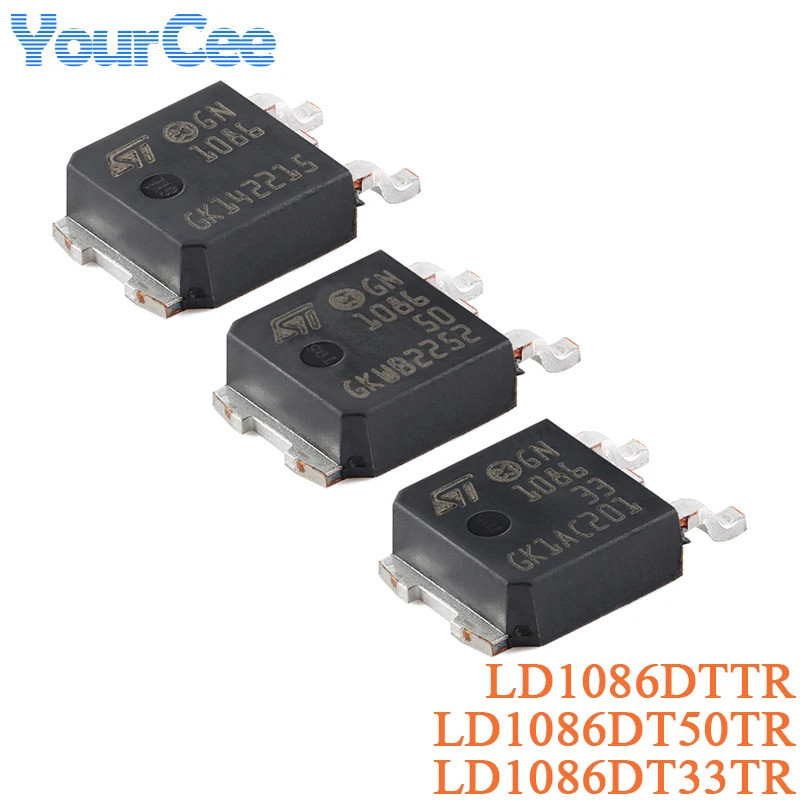 2 ชิ้น LD1086DT33TR LD1086DTTR LD1086DT50TR TO-252 1.5A ปรับ Low Dropout บวกแรงดันไฟฟ้าชิป LD1086DT 