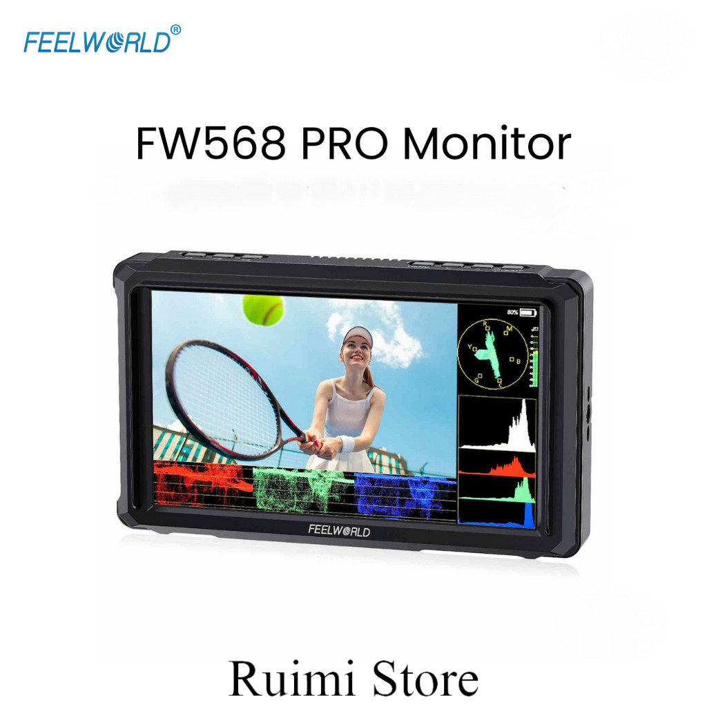 FEELWORLD FW568 PRO 6" จอภาพสําหรับกล้อง 1200nits ความสว่างพร้อม HDMI 4K 60Hz