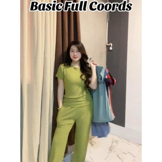 0203 BDS Casual Round Neck Coordinates Pants (small to large) Plain Short Sleeves Clothing Comfort