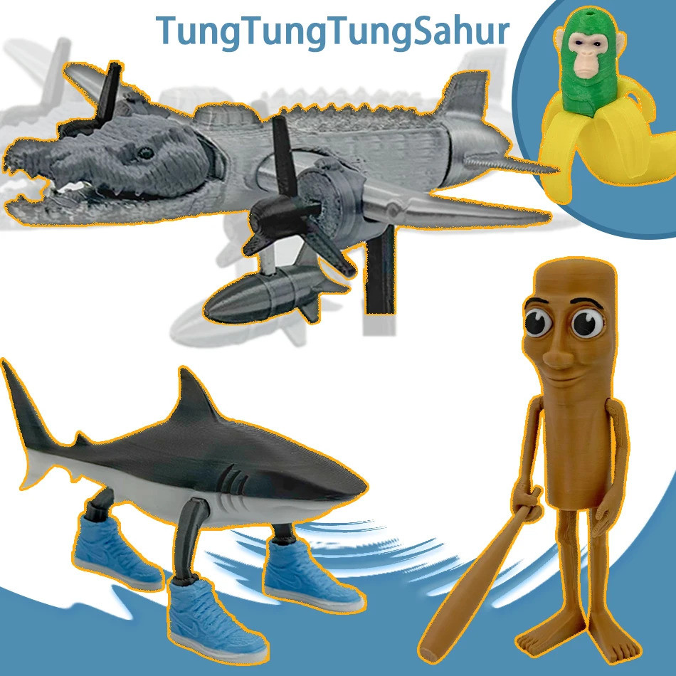 ตัวละคร Tung Tung Shad Sahur ของเล่น Trralero Tralala รูปของเล่น Tung Tung Tung Sahur รูปของเล่น Trr