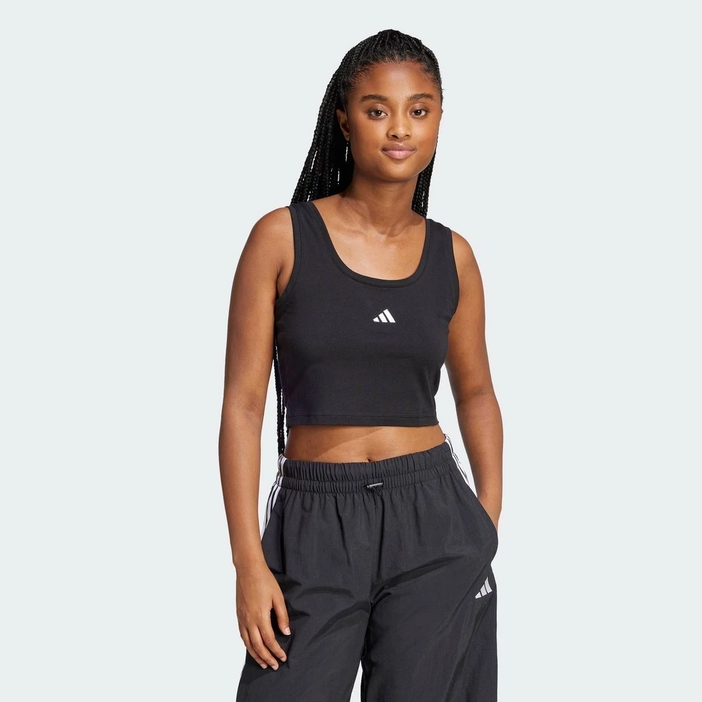 adidas ไลฟ์สไตล์ เสื้อกล้ามผ้าฝ้าย Essentials Small Logo Lifestyle ผู้หญิง สีดำ JE1321