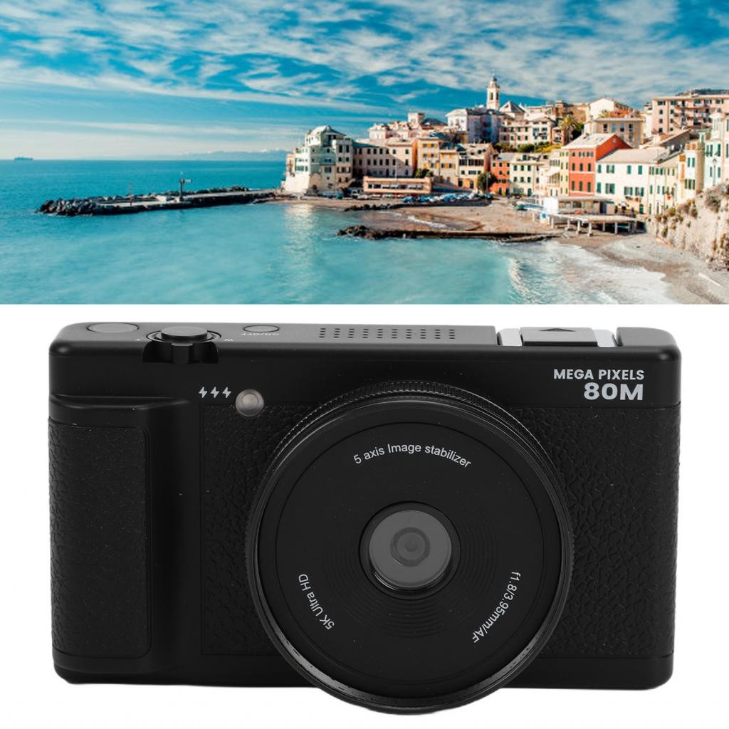 LocalCamera-th Digital Camera 80MP 5K พร้อมหน้าจอพลิก 270 องศา 2.8 นิ้ว LED Fill Light 18x ​​Zoom HD