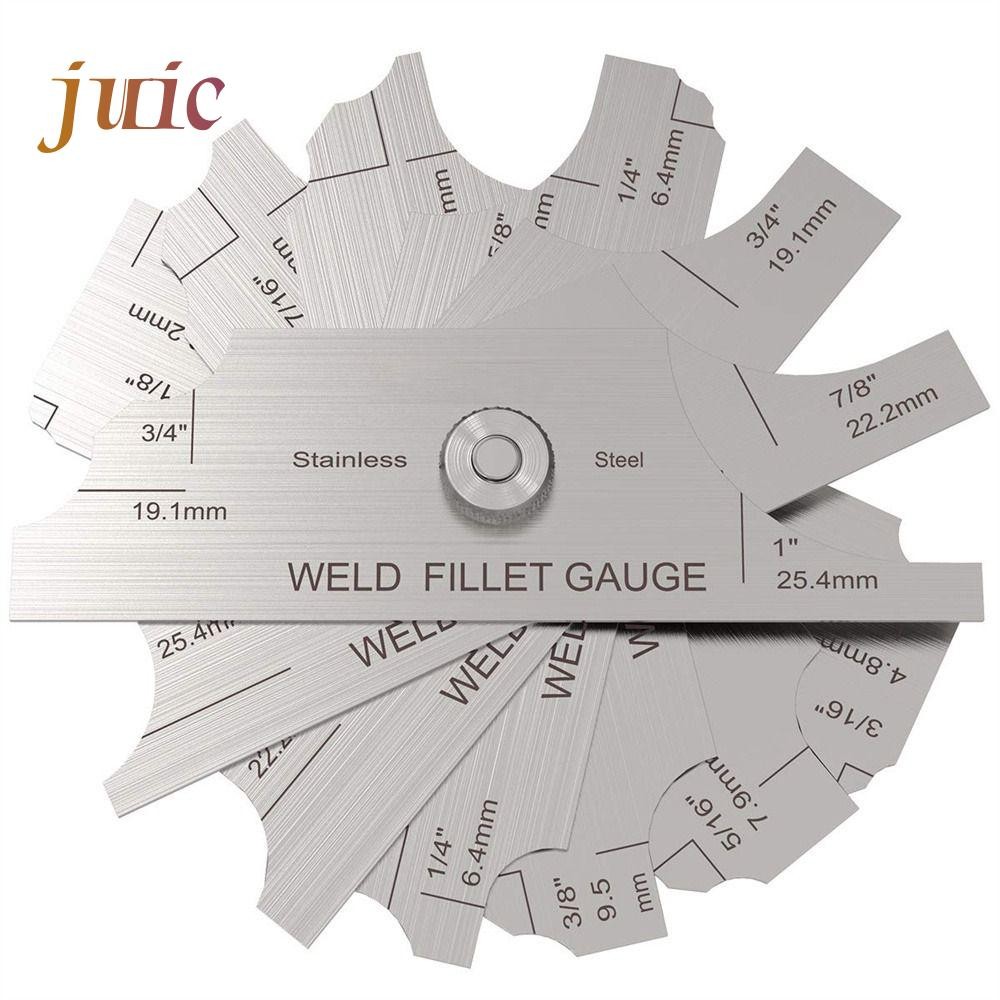 JUIC 7PCS Weld Fillet Gages ชุด, MG-11 Metal Welding Gauge, Ulnar Welding Gauge MM & นิ้ว 1/8 1/8-1 