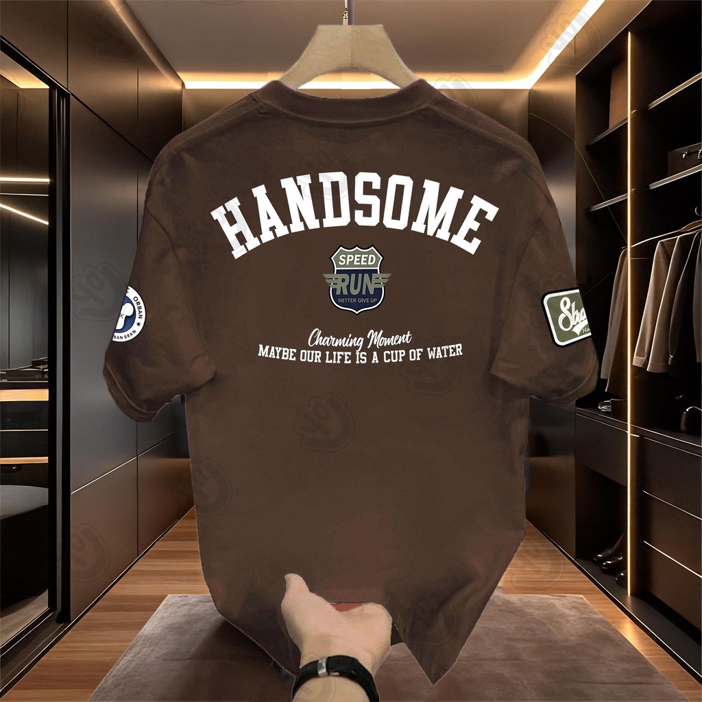 Basiเสื้อแฟชั่น เสื้อยืด oversize ผ้าฝ้าย100% แนวสตรีท รูปที่ 7