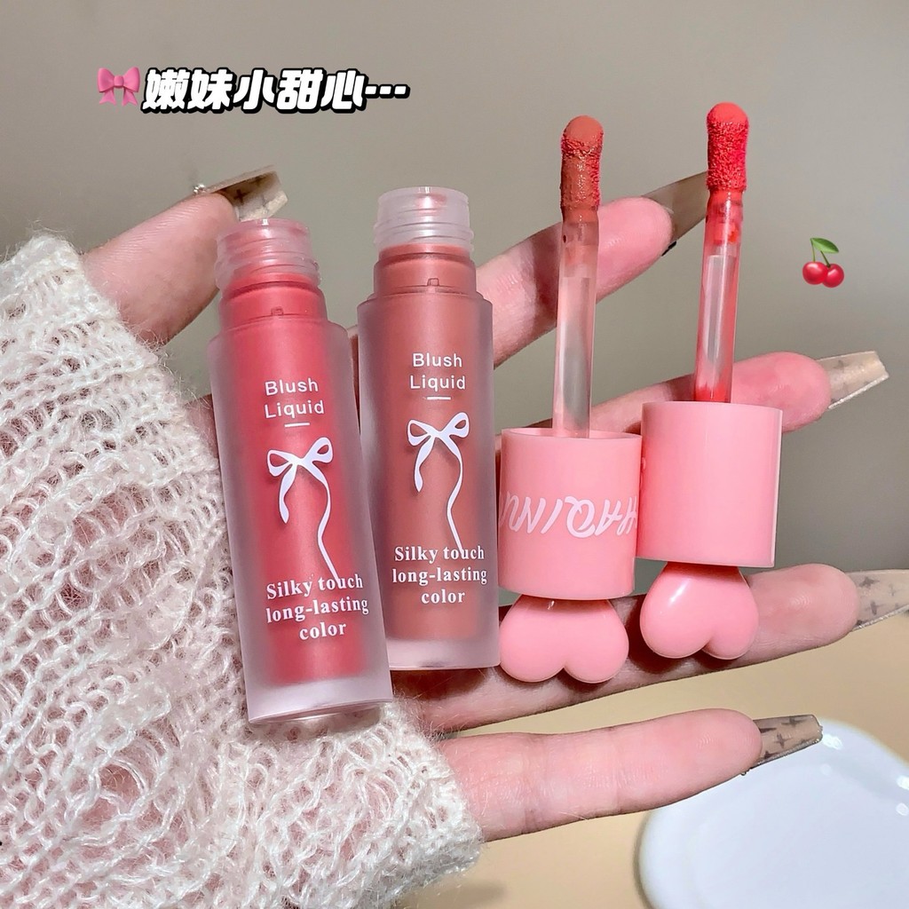 สต็อกพร้อม#SHAQINUO莎琪诺微醺粉嫩腮红液自然显色韩系水光感嫩妹色液体腮红ws06