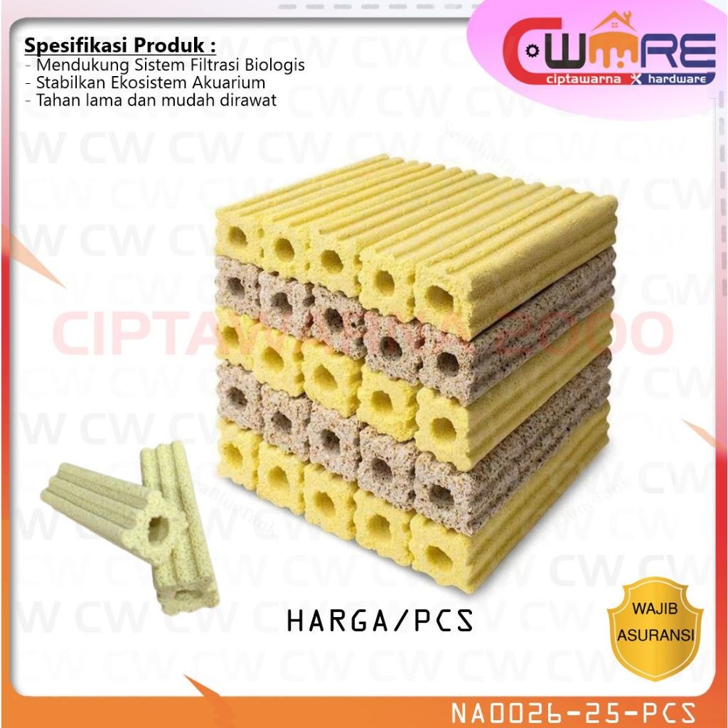 Momugi Eco Bio Block Bacteria Home Aquarium Filter Media / SMALL SLOT Bacteria Filter Media 1 PCS - 