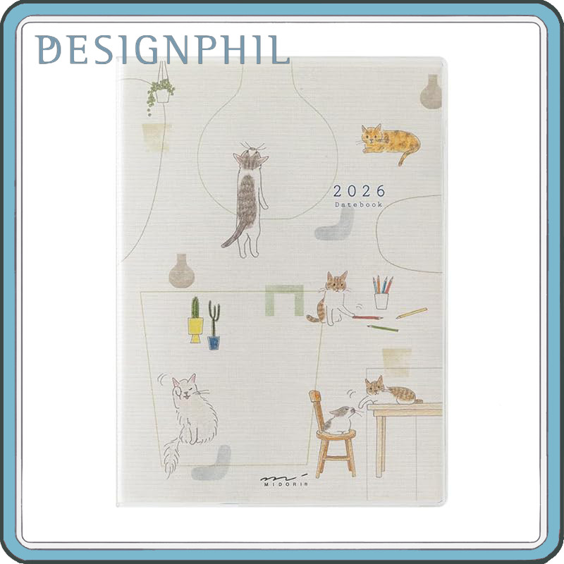 Midori Pocket Diary A6 Weekly Cat Pattern 22367006 (Starts January 2026)